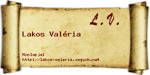 Lakos Valéria névjegykártya