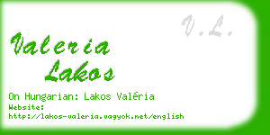 valeria lakos business card
